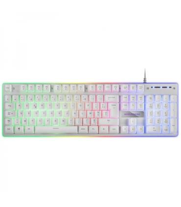Mars Gaming MK220 Teclado Gaming - Tecnologia H-MECH - Iluminacion FRGB Rainbow Halo - Panel de Aluminio - Alta Durabilidad - Co