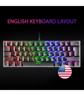 Mars Gaming MK60 Teclado Gaming Mecanico - Ultra-compacto 60% - Iluminacion RGB - Switches Antipolvo - Teclas Imborrables - Mult
