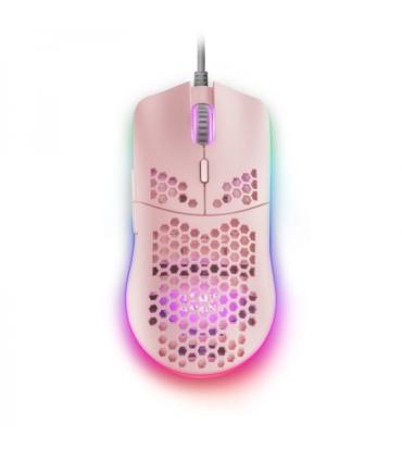 Mars Gaming MMAXP Raton Gaming - Sensor 12400 DPI - Iluminacion RGB Chroma - Switches HUANO - Cable Feather - Color Rosa