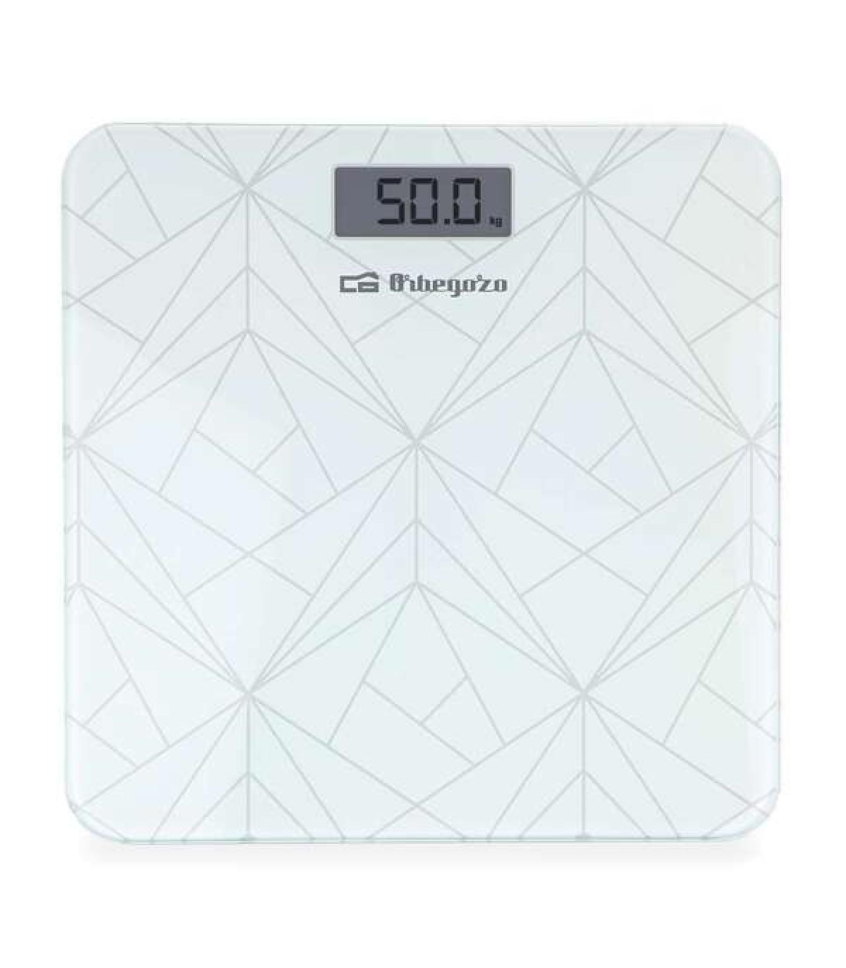 Orbegozo PB 2218 Bascula Electronica de Baño - Precision y Diseño Elegante para tu Salud y Bienestar - Pantalla LCD con Luz - Ac