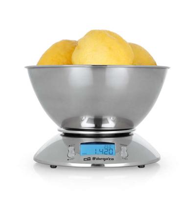 Orbegozo PC 2011 Peso de Cocina Electronico - Precision y Facilidad en la Cocina - Carcasa y BOL de Acero Inoxidable - Pantalla.