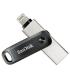 Sandisk IXpand Go Memoria USB 3.0 y Lightning 128GB - Diseño Metalico/Plastico - Color Acero/Negro (Pendrive