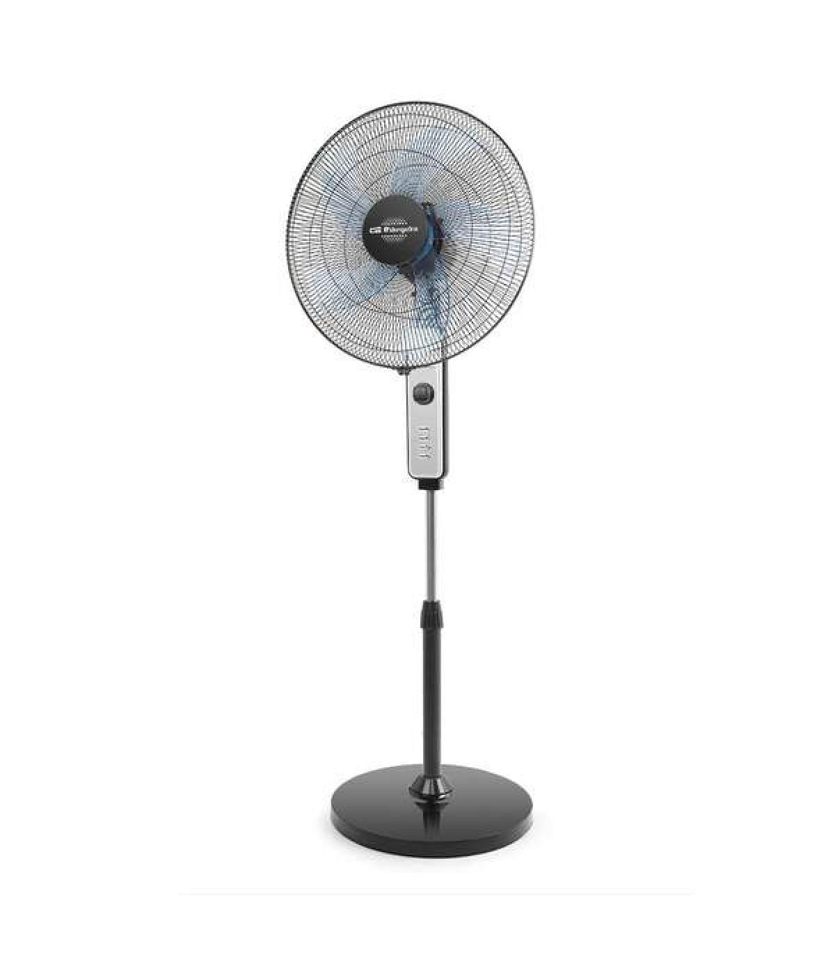 Orbegozo SF 1046 Ventilador de Pie - Temporizador hasta 1 Hora - Altura Regulable hasta 150cm - Potencia de 80W - 5 Aspas y 3 Ve