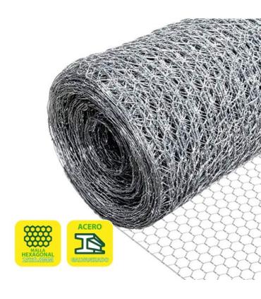 Sungarden Malla Gallinero Hexagonal 25x0.8mm 1x50m - Color Gris