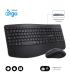 Subblim Dual Office Prowave Black Pack de Teclado Ergonomico + Raton 3200dpi Inalambricos Bluetooth 5.3 y Receptor USB - Bateria