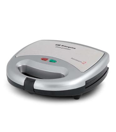 Orbegozo SW 6000 Sandwichera Compacta - para 2 Sandwiches - Revestimiento Antiadherente - Control de Temperatura - Potencia 800W