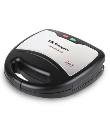 Orbegozo SW 7250 Sandwichera Multifuncion 2 en 1 - Placas Intercambiables - Antiadherente - Proteccion contra Sobrecalentamiento