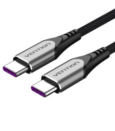 Vention Cable USB-C 2.0 a USB-C 2.0 5A 100W - 1.5m - Trenzado - Color Gris
