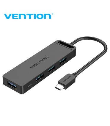 Vention Concentrador USB C a 4 Puertos - Alta Velocidad 5 Gbps - Amplia Compatibilidad - Proteccion Integrada - Color Negro
