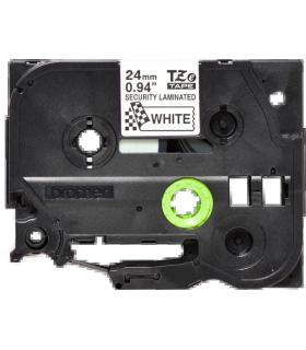 Brother TZeSE5 Cinta Laminada de Seguridad Original de Etiquetas - Texto negro sobre fondo blanco - Ancho 24mm x 8 metros