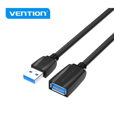 Vention Cable USB 3.0 Extensor - Transmision 5 Gbps - Conectores Chapados en Oro - Triple Blindaje Antiinterferencias - Color Ne