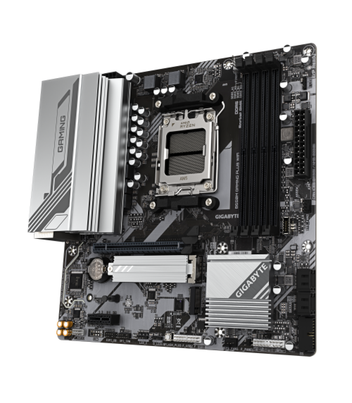 GIGABYTE B650M GAMING PLUS WIFI Placa base - Procesadores AMD Ryzen 9000, VRM de 5+2+2 fases, hasta 8000 MHz DDR5, 2xPCIe 4.0 M.