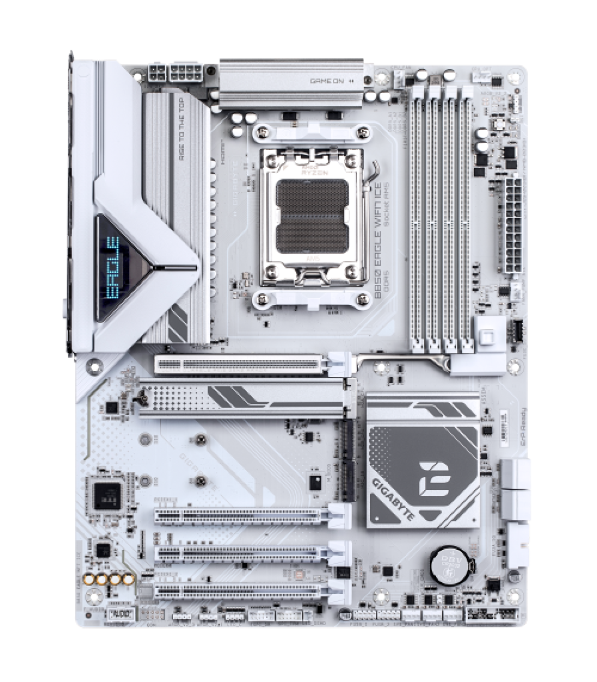 GIGABYTE B850 EAGLE WIFI7 ICE Placa base - Procesadores AMD Ryzen serie 9000, VRM digital de 8+2+2 fases, hasta 8200 MHz DDR5 (O