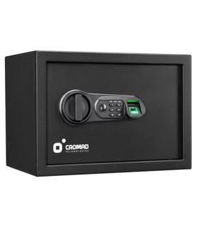 Cromad Caja Fuerte Electronica - Alto Nivel de Seguridad - De 4 a 8 Digitos - Huella Dactilar - Bisagras Ocultas - Incluye Llave