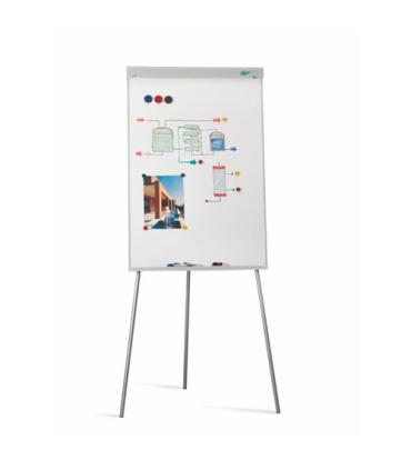 Faibo Pizarra/Caballete Metalico 700x1020mm - Superficie Magnetica - Bandeja para Rotuladores - Color Blanco