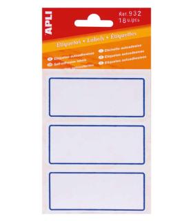 Apli Etiquetas Adhesivas Escolares Basicas - Tamaño 78x34mm - 6 Hojas (18 Etiquetas) - Adhesivo Permanente de Alta Calidad - Col