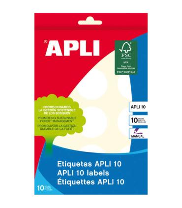 Apli Etiquetas 10 Blancas Ø 32.0mm 10 Hojas