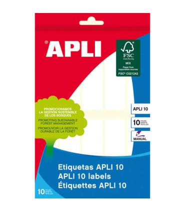 Apli Etiquetas 10 Blancas 20.0 x 75.0mm 10 Hojas