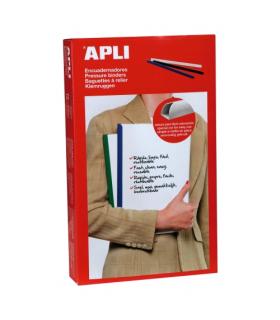 Apli Pack de 50 Encuadernadores Deslizantes - Facil y Rapido - Ranura para Insercion - Capacidad 100 Hojas - Color Blanco