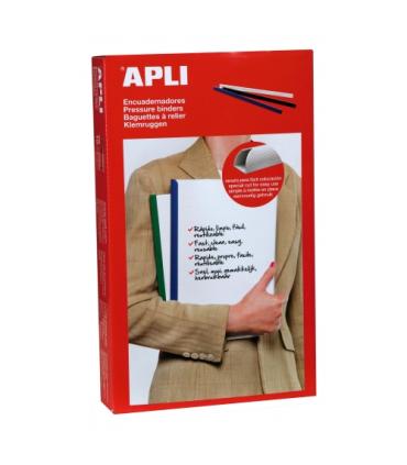 Apli Pack de 50 Encuadernadores Deslizantes - Facil y Rapido - Ranura para Insercion - Capacidad 100 Hojas - Color Blanco