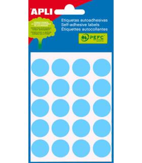 Apli Minibolsa de 100 Etiquetas Redondas Ø 19mm - 5 Hojas por 20 Etiquetas - Adhesivo Permanente - Aptas para Escritura con Lapi