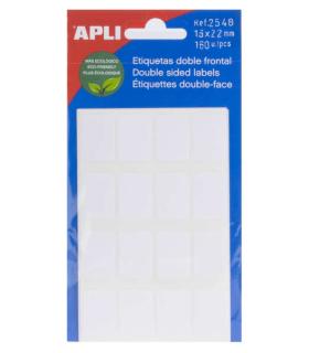 Apli Etiquetas Doble Frontal Blancas 16.0 x 22.0mm