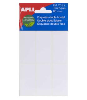 Apli Etiquetas Doble Frontal Blancas 26.0 x 54.0mm