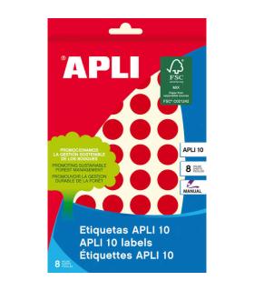 Apli Etiquetas 10 Rojas Ø 16mm 8 Hojas