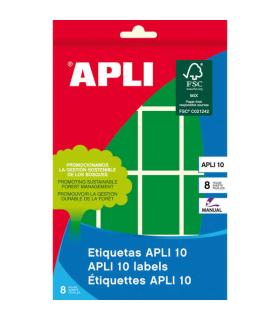 Apli Etiquetas 10 Verdes 25 x 40mm 8 Hojas
