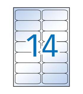 Apli Pack de 140 Etiquetas Transparentes 99.1x38.1mm - Adhesivo Permanente - 10 Hojas con 14 Etiquetas - Cantos Romos