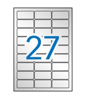 Apli Etiquetas Metalizadas Plata 63.5 x 29.6mm 20 Hojas