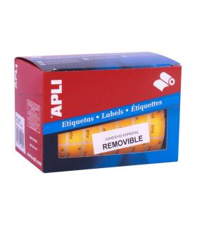 Apli Rollo Etiquetas PVP Naranja Fluorescente Removibles 12.0 x 18.0mm