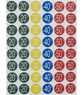 Apli Etiquetas de Descuento -20%/-50% Ø 24mm 5 Hojas