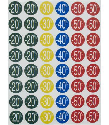 Apli Etiquetas de Descuento -20%/-50% Ø 24mm 5 Hojas
