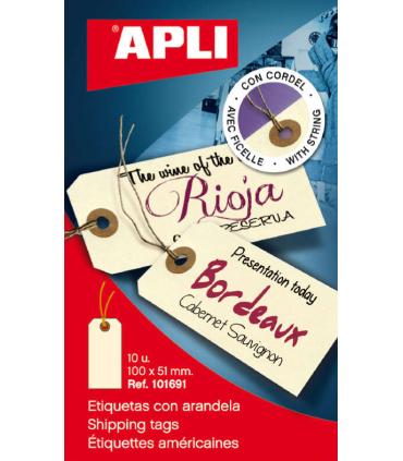 Apli Etiquetas con Arandela e Hilo 100 x 51mm 10 U