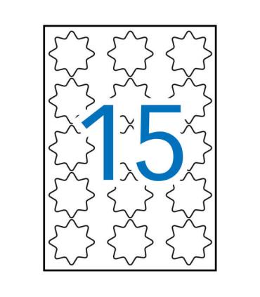 Apli Etiquetas Amarillo Fluorescente Permanentes Estrella Ø 35mm 20 Hojas