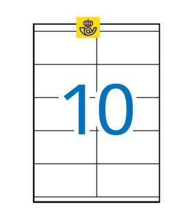 Apli Pack de 2.500 Etiquetas Blancas Permanentes para Laser 105 x 57mm (250 Hojas x 10 Etiquetas