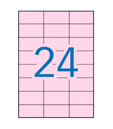 Apli Etiquetas Rosa Pastel Permanentes 70.0 x 37.0mm 20 Hojas