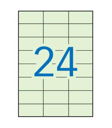 Apli Etiquetas Verde Pastel Permanentes 70.0 x 37.0mm 20 Hojas