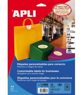 Apli Etiquetas Crema con Ribete Permanentes 63.5 x 42.3mm 10 Hojas