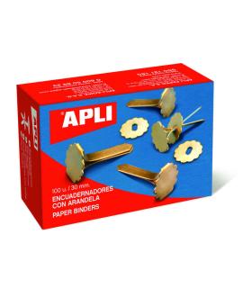 Apli Encuadernadores Metalicos con Arandela - 18mm - Caja de 100 - Aptos para Todo Tipo de Documentos - Incluyen Arandela..