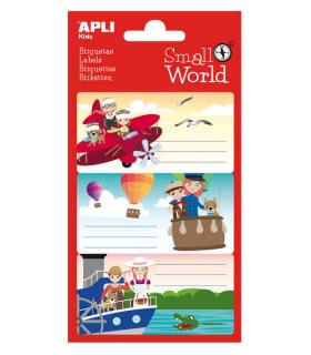 Apli Etiquetas Adhesivas Escolares Aviacion - Tamaño 83x43mm - 9 Etiquetas por Bolsa - Adhesivo Permanente de Alta Calidad - Dis