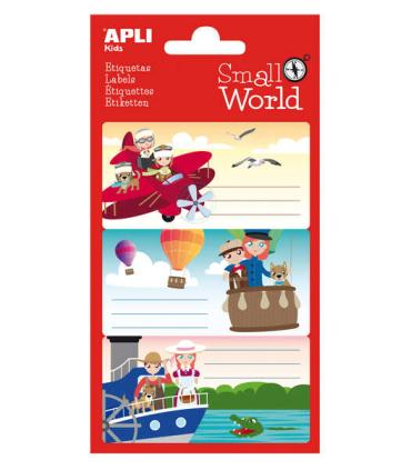 Apli Etiquetas Adhesivas Escolares Aviacion - Tamaño 83x43mm - 9 Etiquetas por Bolsa - Adhesivo Permanente de Alta Calidad - Dis