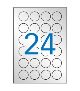 Apli Etiquetas Metalizadas Plata Ø 40.0mm 20 Hojas