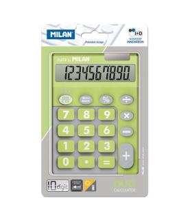 Milan Calculadora 10 Digitos Duo - Calculadora de Sobremesa - Teclas Grandes - Tecla Rectificacion Entrada de Datos - Color Verd