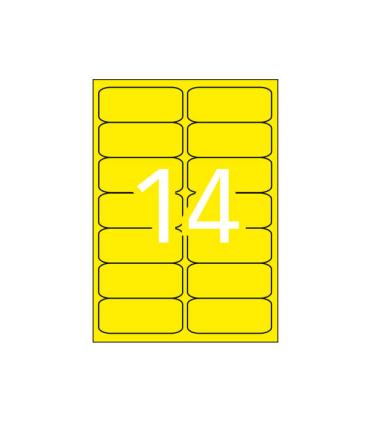 Apli Etiquetas Amarillo Fluorescente Permanentes 99.1 x 38.1mm 20 Hojas