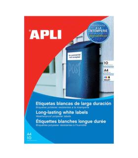 Apli Etiquetas Blancas Resistentes Intemperie 99.1 x 139mm 10 Hojas