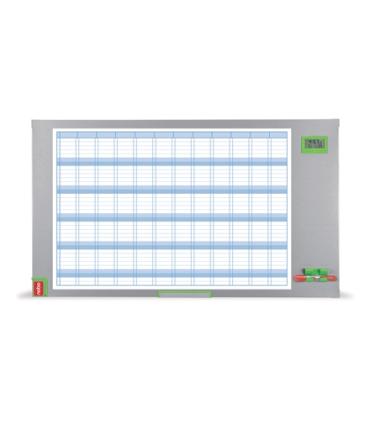 Nobo Performance Plus Planificador Anual de Pizarra Magnetica 725x50x1178mm - Pantalla con Fecha y Hora - Incluye Rotulador y Ki