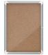 Nobo Vitrina para 4 Hojas A4 con Superficie de Corcho - 532x692x37mm - Puerta de Cristal de Seguridad - Marco de Aluminio - Colo