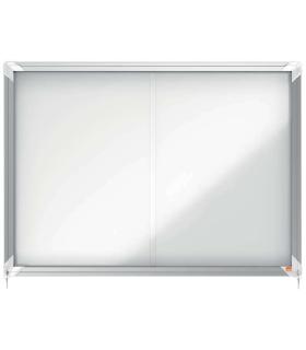 Nobo Vitrina Interior para 8 Hojas A4 con Superficie Magnetica y Puerta Deslizante - 689x972x54mm - Superficie Blanca Metalica..